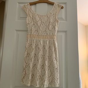 American Eagle cream lace dress with open back